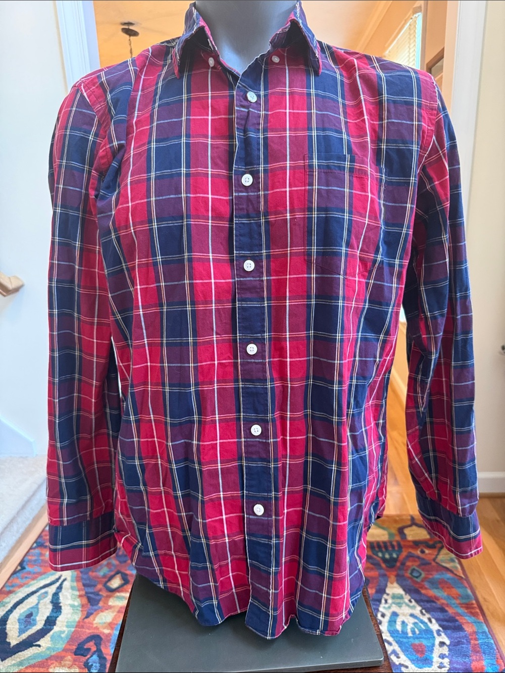 J. Crew Red and Blue Plaid Button-Down Shirt